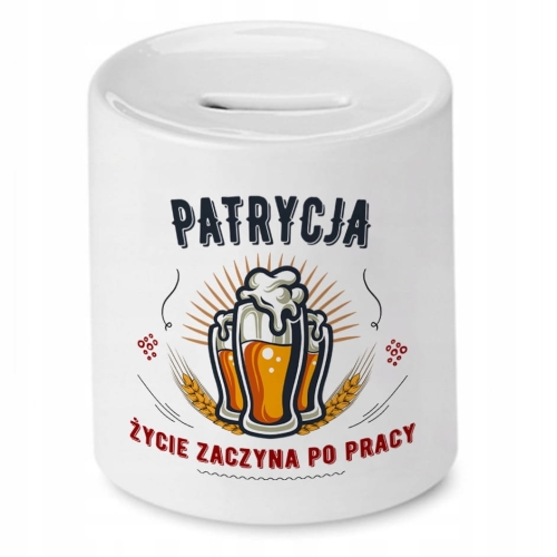Skarbonka dla Patrycji na Urodziny Idealny Prezent z Nadrukiem ze Zdjęciem