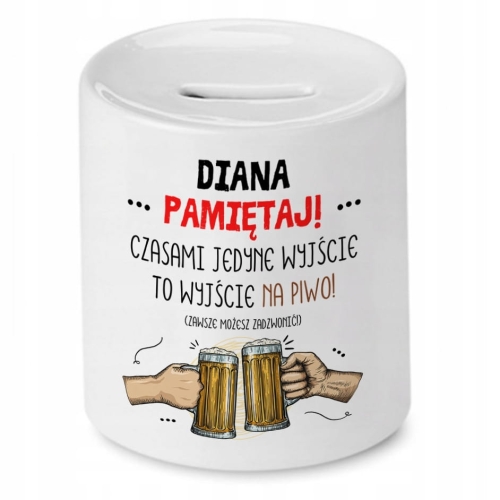 Skarbonka dla Diany na Urodziny Idealny Prezent z Nadrukiem ze Zdjęciem