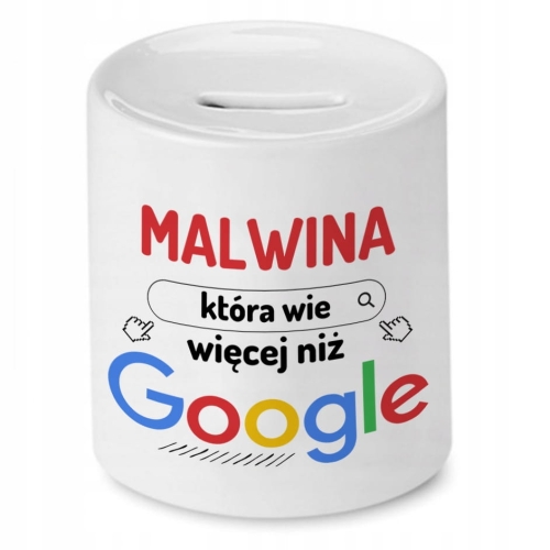 Skarbonka Dla Malwiny na Urodziny Imieniny Prezent z Nadrukiem ze Zdjęciem