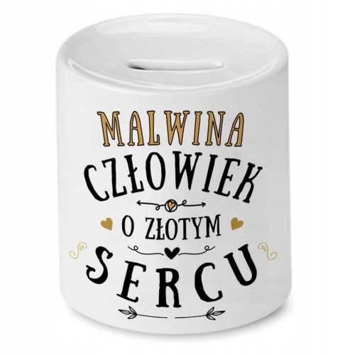 Skarbonka Dla Malwiny na Urodziny Imieniny Prezent z Nadrukiem ze Zdjęciem