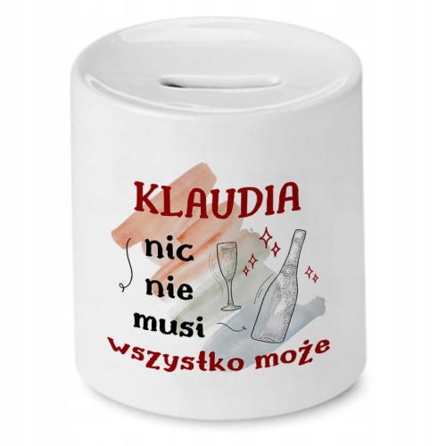 Skarbonka dla Klaudii na Urodziny Idealny Prezent z Nadrukiem ze Zdjęciem