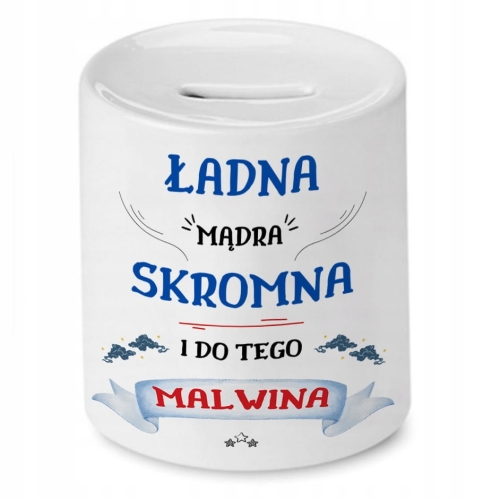 Skarbonka Dla Malwiny na Urodziny Imieniny Prezent z Nadrukiem ze Zdjęciem