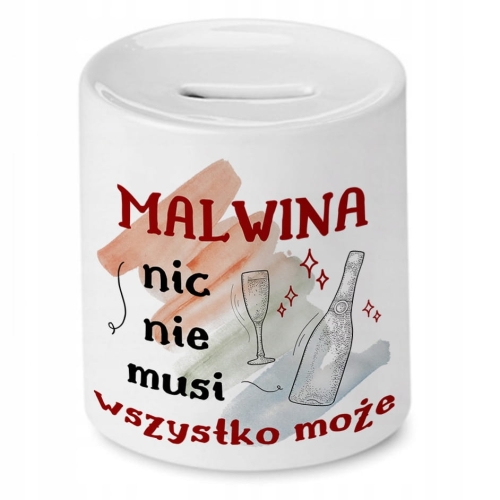 Skarbonka Dla Malwiny na Urodziny Imieniny Prezent z Nadrukiem ze Zdjęciem
