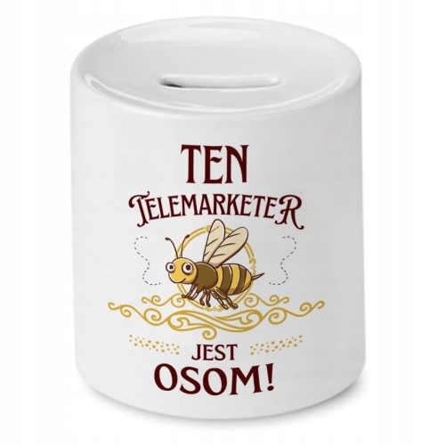 Skarbonka Dla Telemarketera na Urodziny na Prezent z Nadrukiem ze Zdjęciem