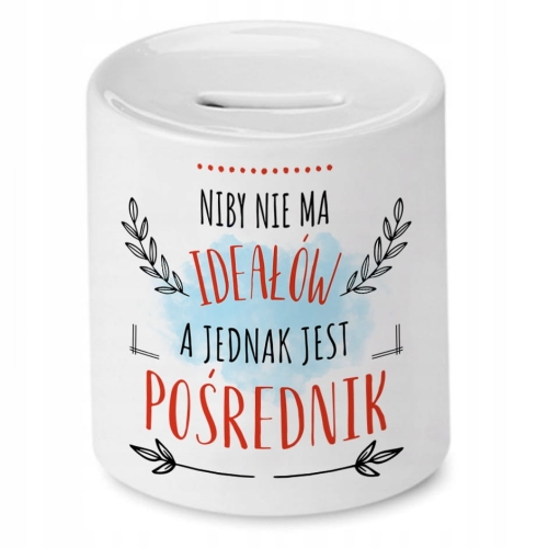 Skarbonka Dla Pośrednika na Urodziny na Prezent z Nadrukiem ze Zdjęciem