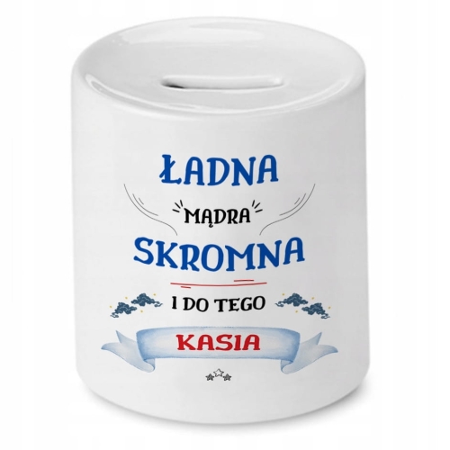 Skarbonka Dla Kasi na Urodziny Imieniny na Prezent z Nadrukiem ze Zdjęciem