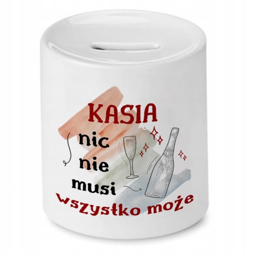 Skarbonka Dla Kasi na Urodziny Imieniny na Prezent z Nadrukiem ze Zdjęciem