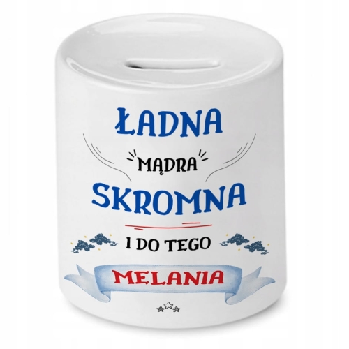 Skarbonka Dla Melanii na Urodziny Idealny Prezent z Nadrukiem ze Zdjęciem