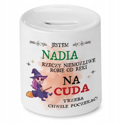 Skarbonka Dla Nadii na Urodziny Idealny Prezent z Nadrukiem ze Zdjęciem