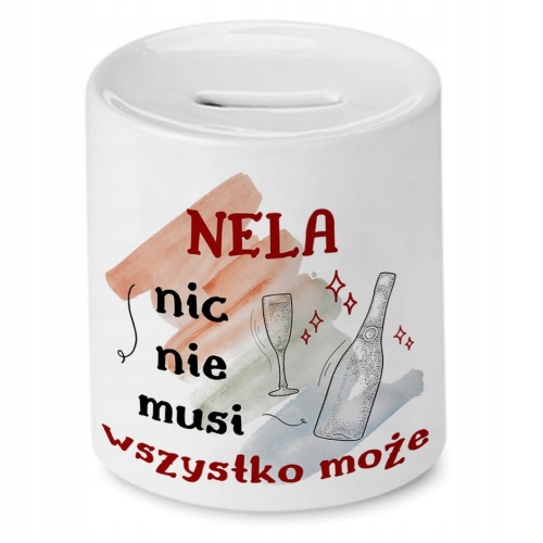 Skarbonka Dla Neli na Urodziny na Prezent z Nadrukiem ze Zdjęciem