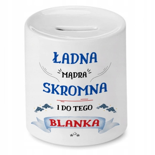Skarbonka Dla Blanki na Urodziny na Prezent z Nadrukiem ze Zdjęciem