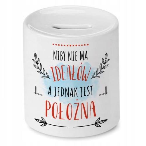 Skarbonka Dla Położnej na Urodziny na Prezent z Nadrukiem ze Zdjęciem