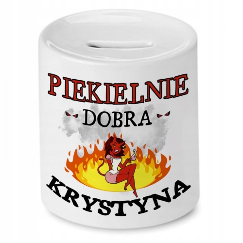 Skarbonka Dla Krystyny na Urodziny na Prezent z Nadrukiem ze Zdjęciem