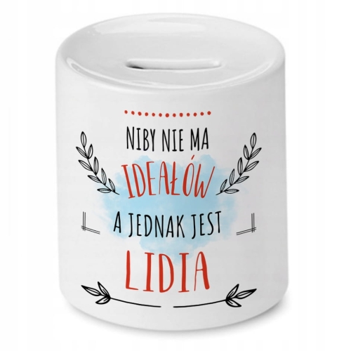 Skarbonka Dla Lidii na Urodziny Imieniny Prezent z Nadrukiem ze Zdjęciem