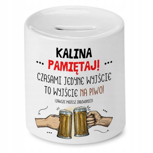 Skarbonka Dla Kaliny na Urodziny Imieniny Prezent z Nadrukiem ze Zdjęciem