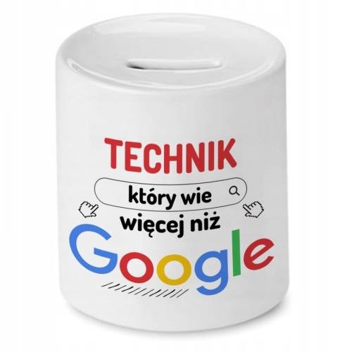 Skarbonka Dla Technika na Urodziny na Prezent z Nadrukiem ze Zdjęciem