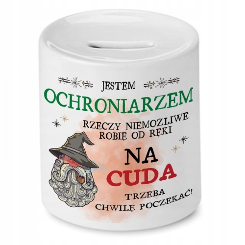 Skarbonka Dla Ochroniarza na Urodziny na Prezent z Nadrukiem ze Zdjęciem
