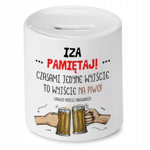Skarbonka Dla Izy Izabelli Urodziny na Prezent z Nadrukiem ze Zdjęciem