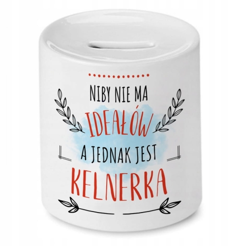 Skarbonka Dla Kelnerki na Urodziny na Prezent z Nadrukiem ze Zdjęciem