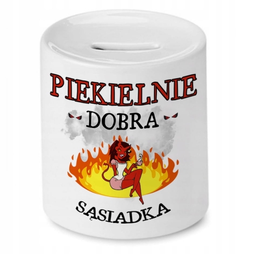 Skarbonka Dla Sąsiadki na Urodziny na Prezent z Nadrukiem ze Zdjęciem