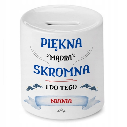 Skarbonka Dla Niani na Urodziny na Prezent z Nadrukiem ze Zdjęciem