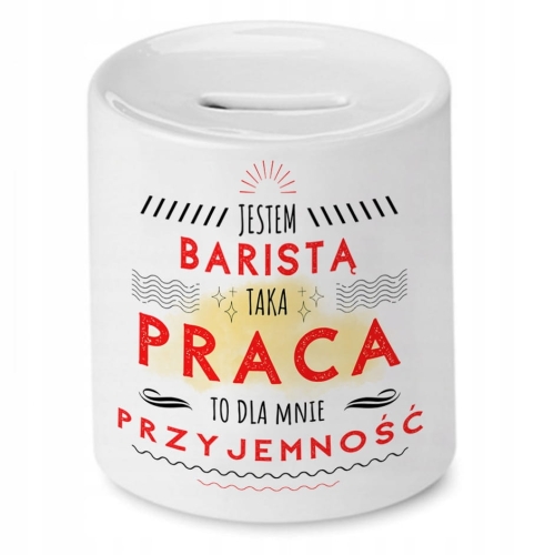 Skarbonka Dla Baristy na Urodziny na Prezent z Nadrukiem ze Zdjęciem