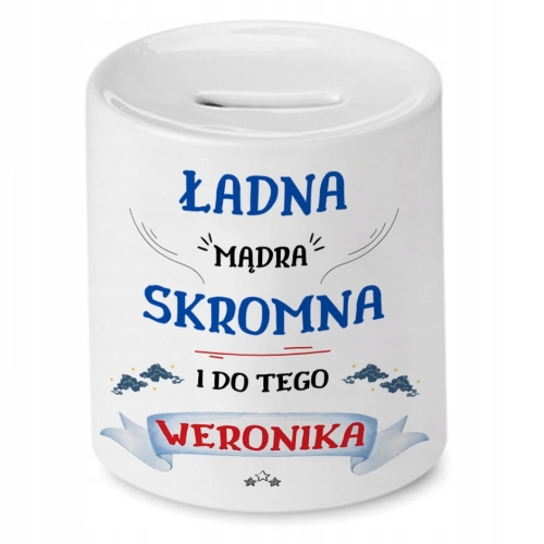 Skarbonka Dla Weroniki Urodziny Imieniny Prezent z Nadrukiem ze Zdjęciem