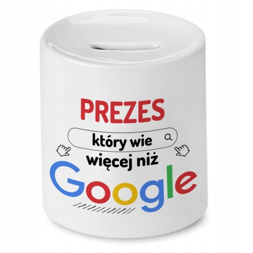 Skarbonka Dla Prezesa na Urodziny Imieniny Prezent z Nadrukiem ze Zdjęciem