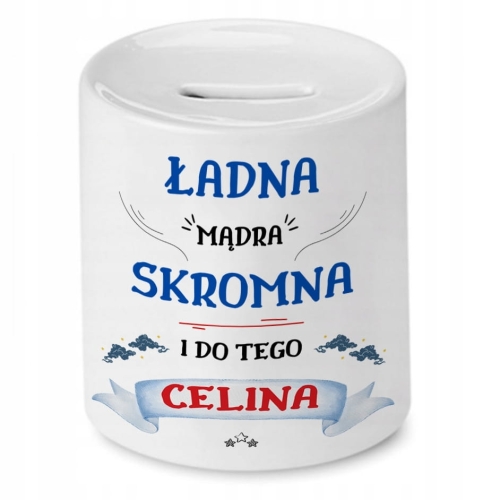 Skarbonka Dla Celiny na Urodziny Imieniny Prezent z Nadrukiem ze Zdjęciem