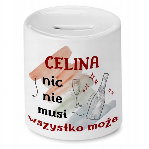 Skarbonka Dla Celiny na Urodziny Imieniny Prezent z Nadrukiem ze Zdjęciem