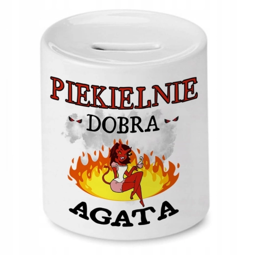 Skarbonka Dla Agaty na Urodziny Imieniny Prezent z Nadrukiem ze Zdjęciem