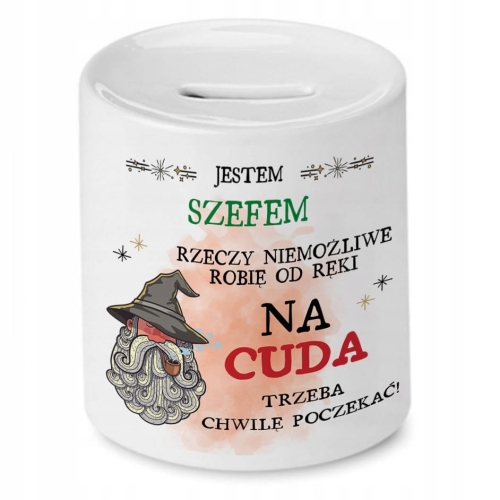 Skarbonka Dla Szefa na Urodziny Imieniny Prezent z Nadrukiem ze Zdjęciem