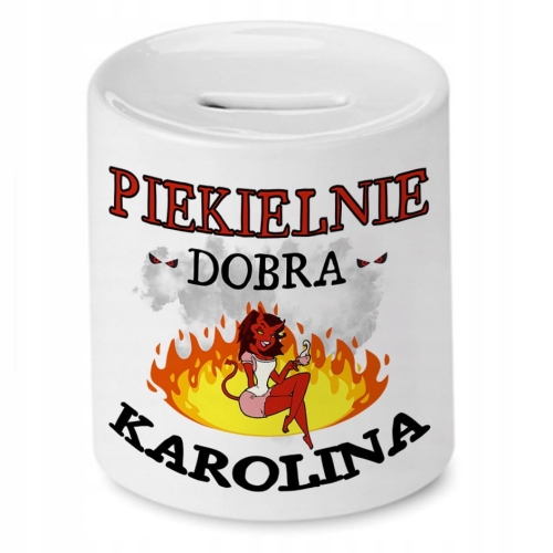 Skarbonka Dla Karoliny na Urodziny na Prezent z Nadrukiem ze Zdjęciem