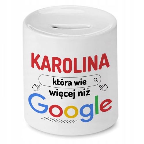 Skarbonka Dla Karoliny na Urodziny na Prezent z Nadrukiem ze Zdjęciem