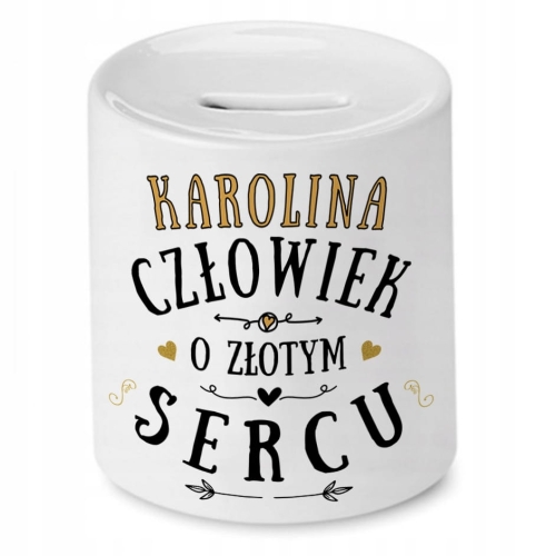Skarbonka Dla Karoliny na Urodziny na Prezent z Nadrukiem ze Zdjęciem