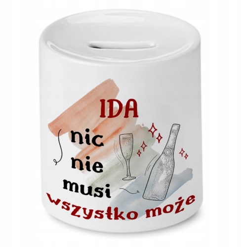 Skarbonka Dla Idy Urodziny Idealny Prezent z Nadrukiem ze Zdjęciem