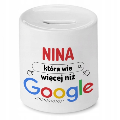 Skarbonka Dla Niny Urodziny Idealny Prezent z Nadrukiem ze Zdjęciem