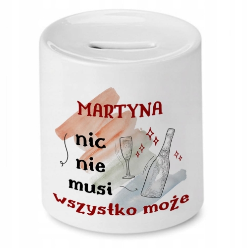 Skarbonka Dla Martyny Urodziny Idealny Prezent z Nadrukiem ze Zdjęciem
