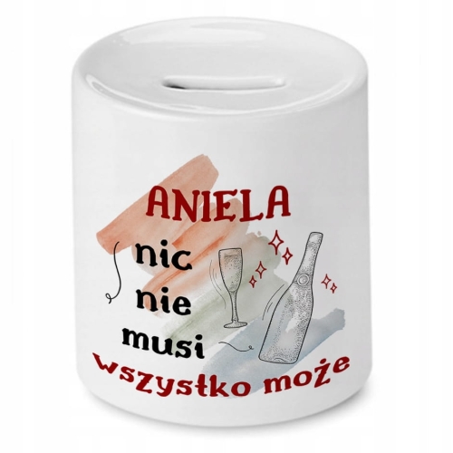 Skarbonka Dla Anieli Idealny Urodziny Prezent z Nadrukiem ze Zdjęciem