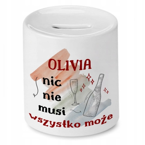 Skarbonka Dla Olivii Idealny Imieniny Prezent z Nadrukiem ze Zdjęciem