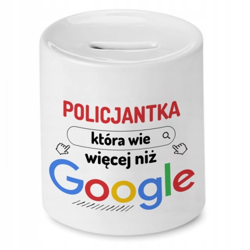 Skarbonka Dla Policjantki Idealny Imieniny Prezent z Nadrukiem ze Zdjęciem
