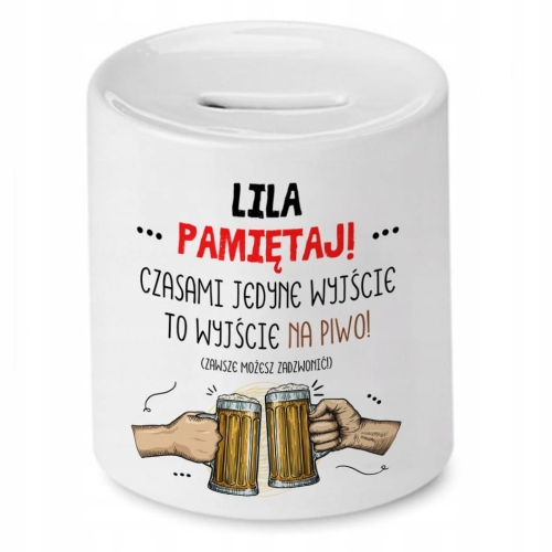 Skarbonka Dla Lilii Idealny Imieniny Prezent z Nadrukiem ze Zdjęciem