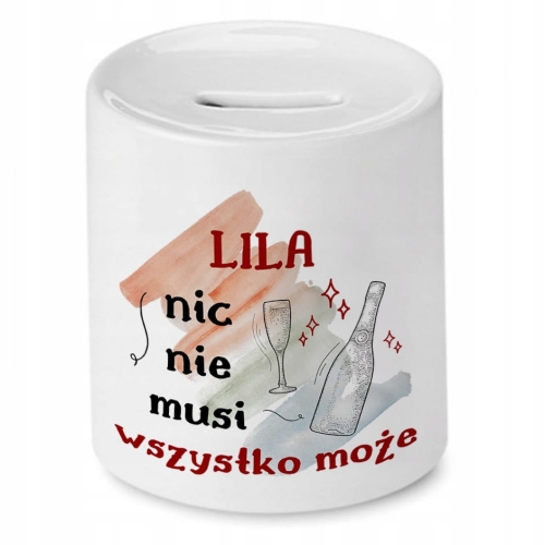 Skarbonka Dla Lilii Idealny Imieniny Prezent z Nadrukiem ze Zdjęciem