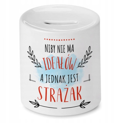 Skarbonka Dla Strażaka Idealny Imieniny Prezent z Nadrukiem ze Zdjęciem