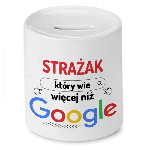 Skarbonka Dla Strażaka Idealny Imieniny Prezent z Nadrukiem ze Zdjęciem