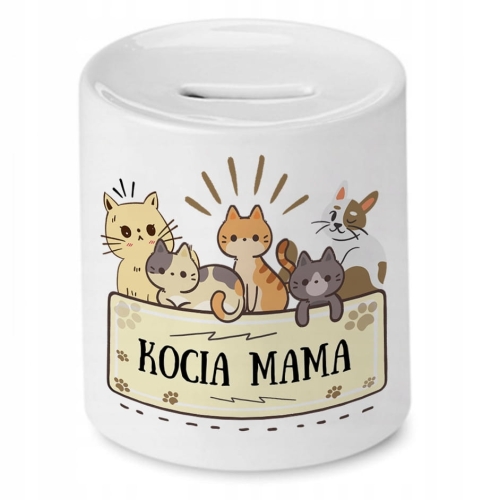 Skarbonka Z Kotkami Kotem Kociak na Prezent z Nadrukiem ze Zdjęciem