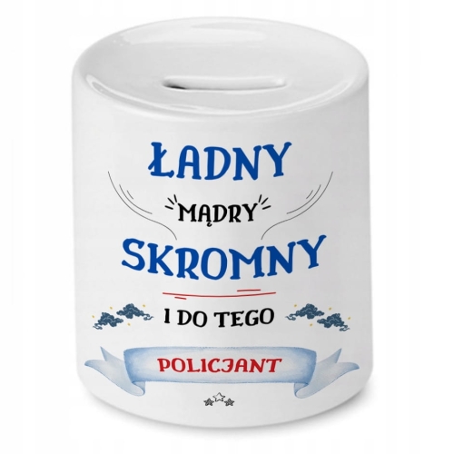 Skarbonka Dla Policjantki Idealny Imieniny Prezent z Nadrukiem ze Zdjęciem