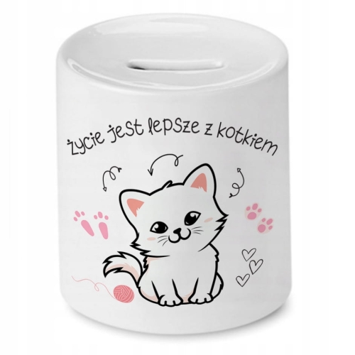 Skarbonka Z Kotkami Kotem Kociak na Prezent z Nadrukiem ze Zdjęciem