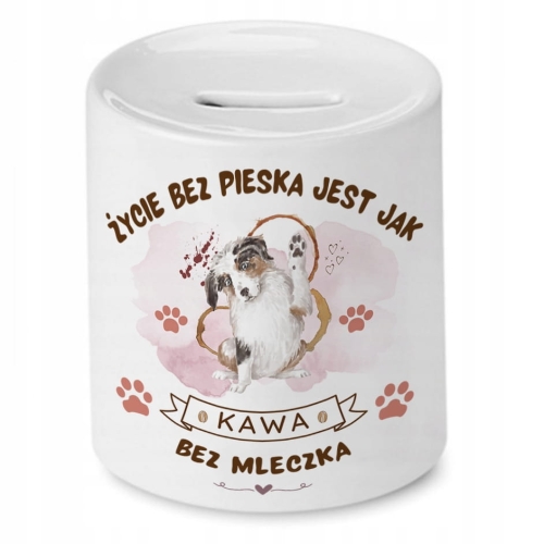 Skarbonka Z Pieskiem Piesek Psiak na Prezent z Nadrukiem ze Zdjęciem