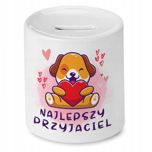 Skarbonka Z Pieskiem Piesek Psiak na Prezent z Nadrukiem ze Zdjęciem